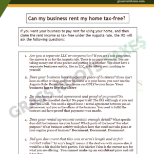 Augusta rule worksheet