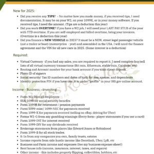 What to Bring to Your 2026 Tax Appt